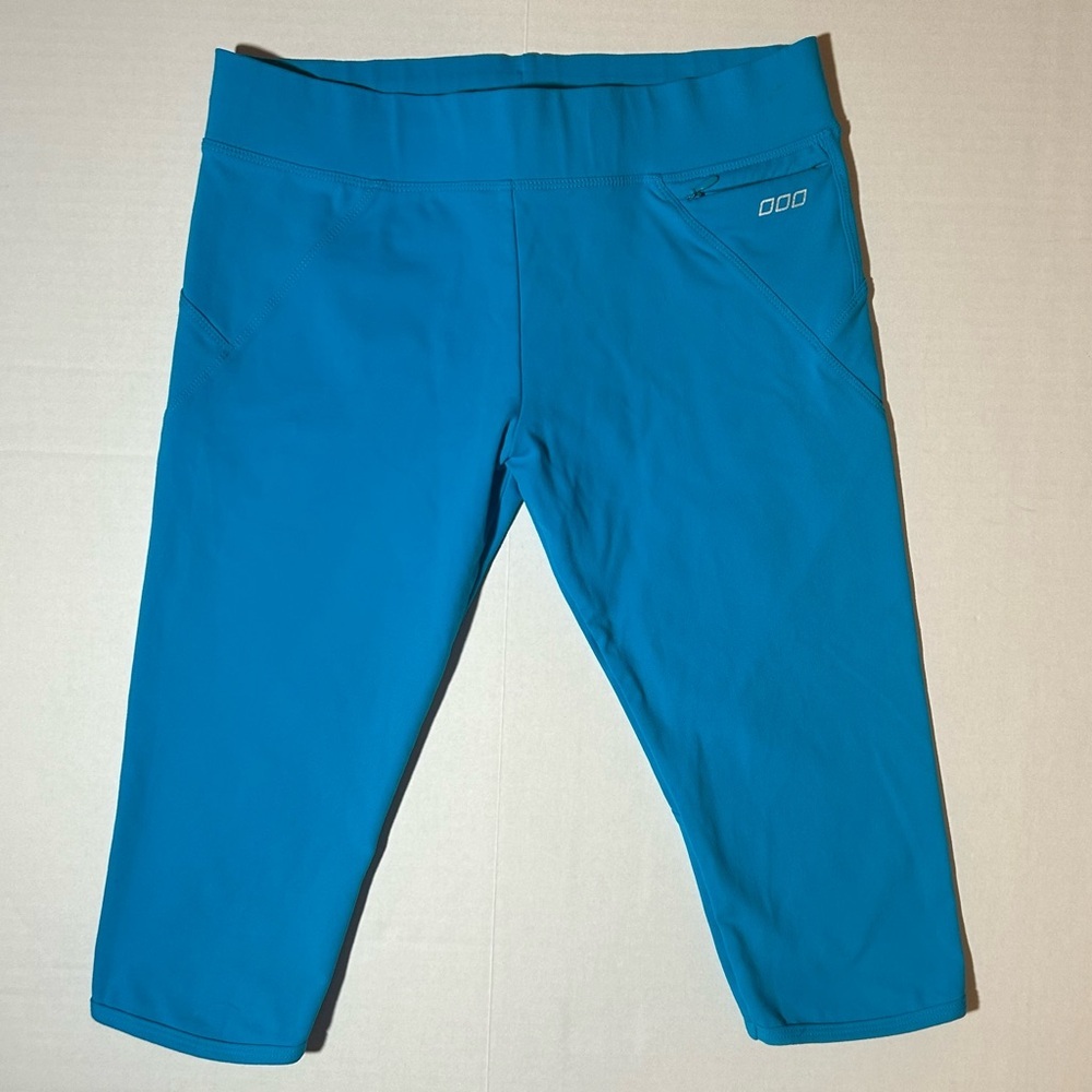 Lorna Jane‎ Blue Capri Leggings with Front Zipper Pocket Sz S